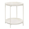 WOLTU Round Coffee Table Metal Side Table with Storage Space 2 Removable Trays Bedside Table for Living Room Bedroom Decor