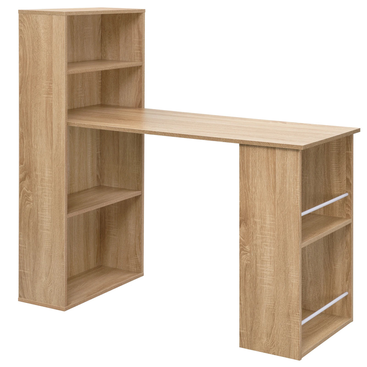 EUGAD 122x120x55cm Computer Office Desk Modern Corner Study Writing Work Table with Storage Shelves for Living Room Home Office
