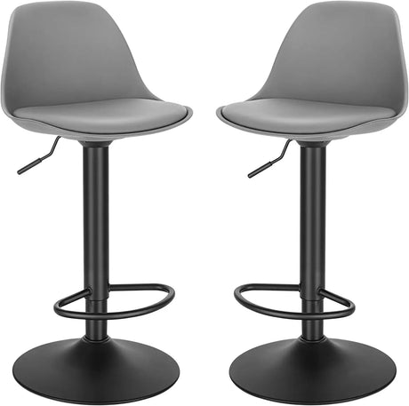 Set van 2 verstelbare barkrukken van BukkitBow, draaibaar met rugleuning en stevig zitoppervlak in moderne stijl.