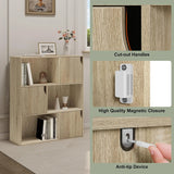 White/Light Oak Bookcase Bookshelf Standing Shelf with 6 Cubes Storage Organizer for Room Divider Office Study Living Room