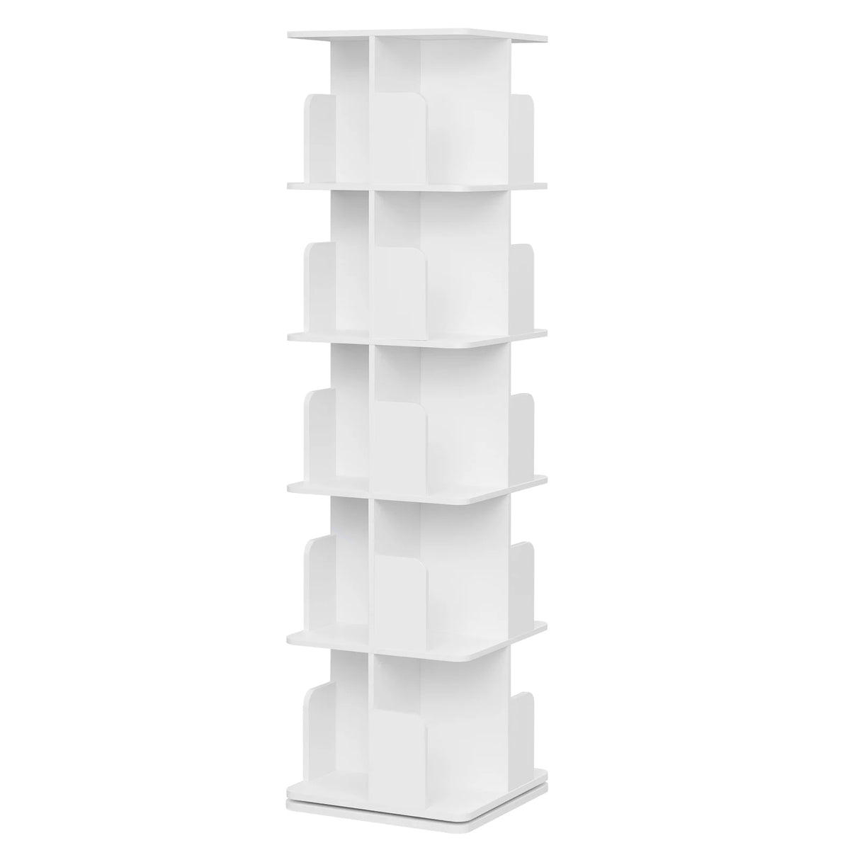 EUGAD 5 Tier 360 Rotating Bookshelf Corner Display Shelf Standing Bookcase Space Saving for Living Room Bedroom