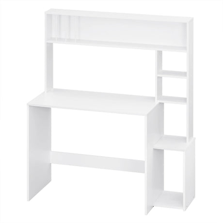 Bureau met boekenkast van BukkitBow, 5 open planken, afmetingen 113,5x45x139 cm, houten meubel met opberg- en werkruimte
