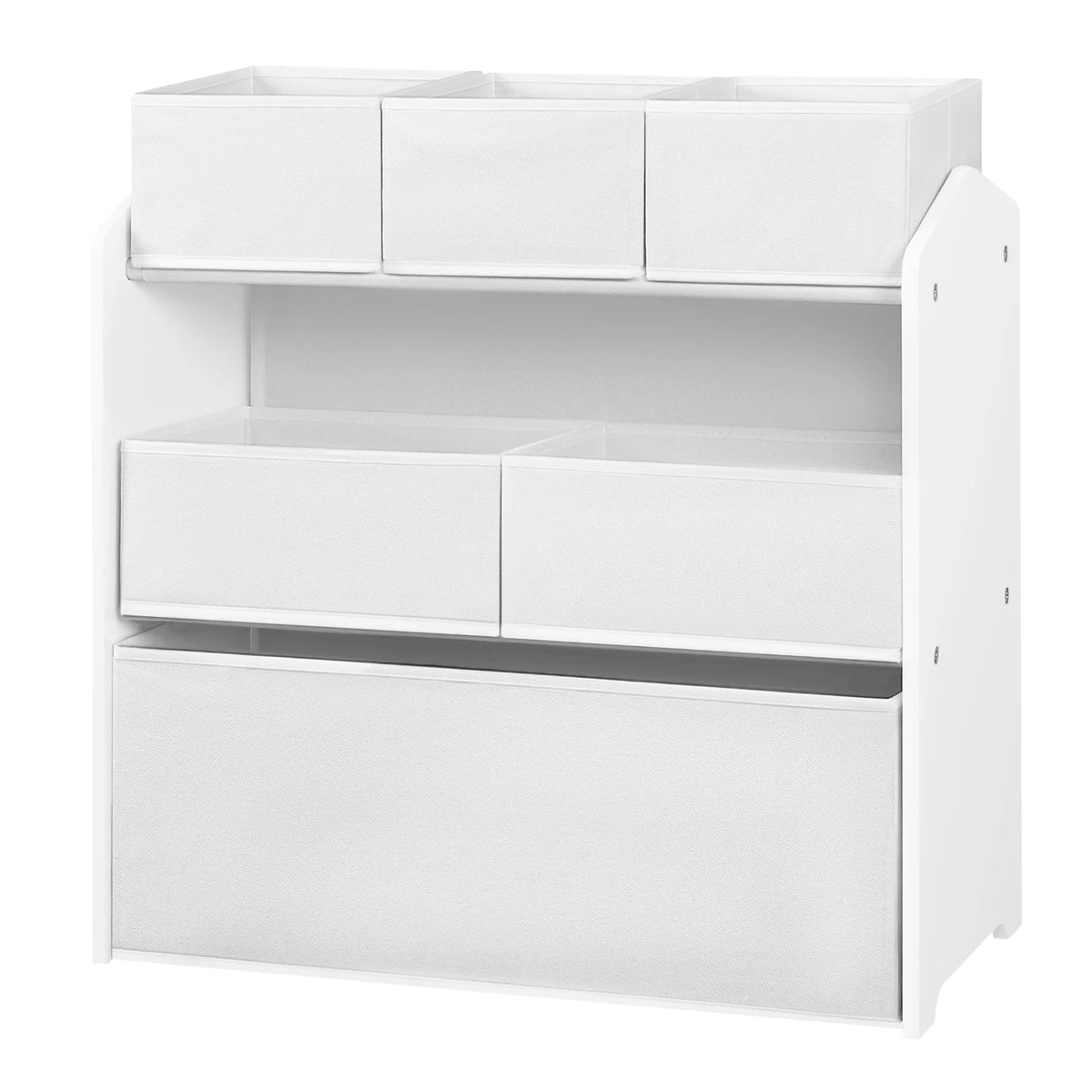 Speelgoedkast met 6 bakken – Uitneembaar – 3 niveaus – Wit