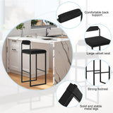 WOLTU 2PCS/SET High Kitchen Bar Stools with Backrest and Footrest Modern Design Ergonomic for Pub Cafe