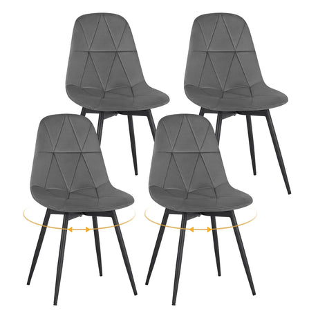 Set van 4 draaibare eetkamerstoelen van BukkitBow met 360° draaibaar, zithoogte 47 cm, modern en comfortabel design