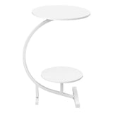 Ronde bijzettafel met 2 bladen – C-vormig frame – 66 cm hoog