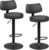 WOLTU 2PCS Kitchen High Stools Height Adjustable Counter Stools 360° Rotatable Bar Stools with Backrest and Footrest Stools for Kitchen Bar Restaurant