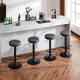 EUGAD 2PCS Swivel Kitchen Stools Round Bar Stools with Footrests Non-Slip Base Height Adjustable Counter Chair for Bistro Bar Kitchen