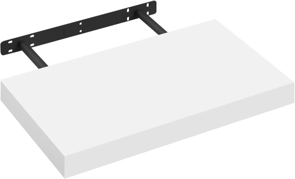 Zwevende wandplank – Blinde bevestiging – Wit of zwart – 25 tot 120 cm
