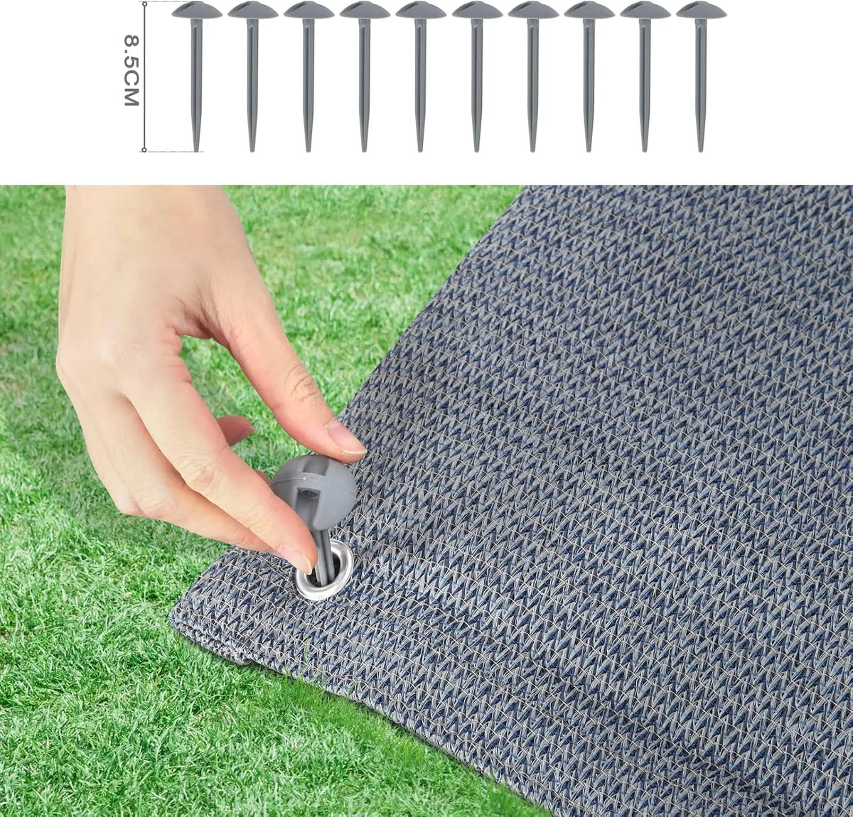 HDPE 280 g/m² Waterproof Picnic Blanket Camping Tarpaulin High Quality Picnic Mat with Eyelets Carrying Bag for Outdoor