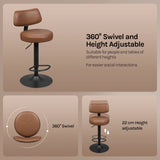 WOLTU 2PCS Kitchen High Stools Height Adjustable Counter Stools 360° Rotatable Bar Stools with Backrest and Footrest Stools for Kitchen Bar Restaurant