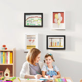 EUGAD 1PC A4 Kids Artistic Photo Frames Wooden Children Drawing Frame with Hooks Front Opening Table Top or Wall Mounted Display for Storage Display