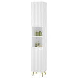 Witte badkamerkast van BukkitBow, 30x28x180 cm met verstelbare planken en smal ontwerp voor badkameropslag