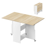 Inklapbare eettafel – 2 tot 4 personen – Op wielen – Met 2 opbergplanken