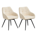 Draaibare eetkamerstoelen – Set van 2 – Fluweel en armleuningen – Zithoogte 56 cm