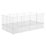 EUGAD Foldable Pet Playpen DIY Small Dog Cage Yard Fence Rabbits Guinea Pig Enclosure with Base Grid for Cat Kitten Bunny Hedgehogs