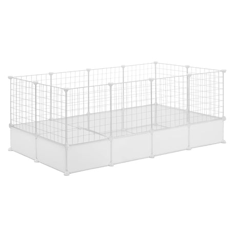 Modulaire witte dierenren voor binnen met bodempanelen van BukkitBow, geschikt voor huisdieren om veilig te spelen.