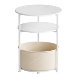 Ronde bijzettafel met opbergruimte – Afneembare stoffen mand – Ø 43 x 56 cm