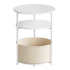 Ronde bijzettafel met opbergruimte – Afneembare stoffen mand – Ø 43 x 56 cm