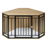 Hoek hondenbench – Bijzettafel – Licht eiken – 111 cm
