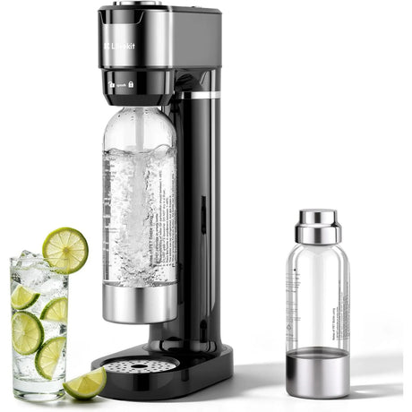 BukkitBow bruiswatermachine met 4 bruisniveaus, drukmeter en 2 flessen voor verse bruiswater.