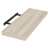 Zwevende wandplank – Verborgen bevestiging – Lichtbruin of lichte eikenlook – 25 tot 120 cm