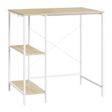 Wasmachinerek – 2 zijplanken en 2 haken – Licht eiken en wit – 90 × 60 × 91 cm