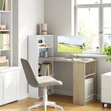 EUGAD 122x120x55cm Computer Office Desk Modern Corner Study Writing Work Table with Storage Shelves for Living Room Home Office