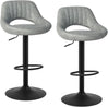Eugad 2PCs/SET Height-Adjustable Faux Leather Bar Stools with Backrest 360° Rotatable Swivel Lifting Kitchen Bistro Stool Home Decor