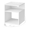 Nachtkastje met stopcontact – USB en USB-C – 2 open vakken – Wit