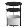 Ronde bijzettafel met opbergruimte – Afneembare stoffen mand – Ø 43 x 56 cm