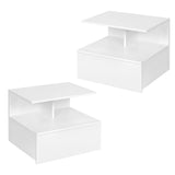 Zwevende nachtkastjes – Set van 2 – Met lade en open vak – Wandmontage