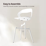 WOLTU 4PCS/Set Dining Chairs Modern Kitchen Chairs with PP Seat and Metal Legs Ergonomic Cut-Out Back Design for Dining Room Living Room
