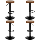 EUGAD 2PCS Swivel Kitchen Stools Round Bar Stools with Footrests Non-Slip Base Height Adjustable Counter Chair for Bistro Bar Kitchen