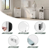 EUGAD Bathroom Cabinet Vanity Unit Under Sink Storage Cupboard with 2 Doors Adjustable Shelf Freestanding Vanity Cabinet Organizer 50x30x60cm