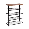 Schoenenrek met zitbank – 4-laags – Zwart stalen frame – 63 × 30 × 87 cm