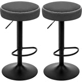 EUGAD 2PCS Swivel Kitchen Stools Round Bar Stools with Footrests Non-Slip Base Height Adjustable Counter Chair for Bistro Bar Kitchen