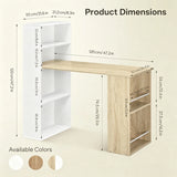 EUGAD 122x120x55cm Computer Office Desk Modern Corner Study Writing Work Table with Storage Shelves for Living Room Home Office