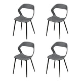 WOLTU 4PCS/Set Dining Chairs Modern Kitchen Chairs with PP Seat and Metal Legs Ergonomic Cut-Out Back Design for Dining Room Living Room