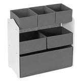 EUGAD 3 Tier Kids Room Storage Cabinet with 6 Removable Nonwoven Toy Boxes 63x30x60cm Nursery Shelf Toy Organiser for Daycare School