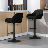 WOLTU 2PCS/Set Height-Adjustable Bar Stools Bistro Counter Stool with Rotable Padded Footrest Chenille Cord Kitchen Chairs
