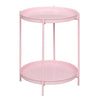 WOLTU Round Coffee Table Metal Side Table with Storage Space 2 Removable Trays Bedside Table for Living Room Bedroom Decor