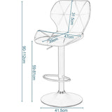 EUGAD 4PCS/SET Height Adjustable Rotating Counter Stools Swivel Bar Stools with Backrest and Footrest High Chairs for Kitchen Living Room Bistro
