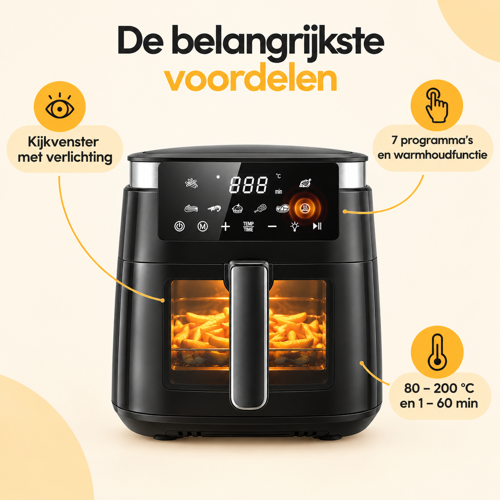 Belangrijkste voordelen en eigenschappen van airfryer 5,5 liter