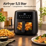 airfryer 5,5 liter in gebruik in een passende praktijksituatie