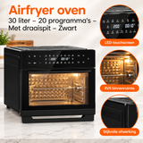 Detail van materiaal en afwerking van airfryer oven 30 liter