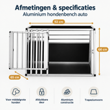 Afmetingen en productspecificaties van aluminium hondenbench auto