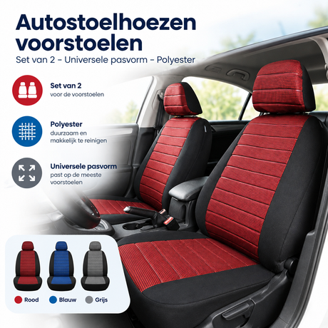 Set van 2 universele autostoelhoezen voorstoelen van polyester, geschikt voor verschillende autostoelen, door BukkitBow.