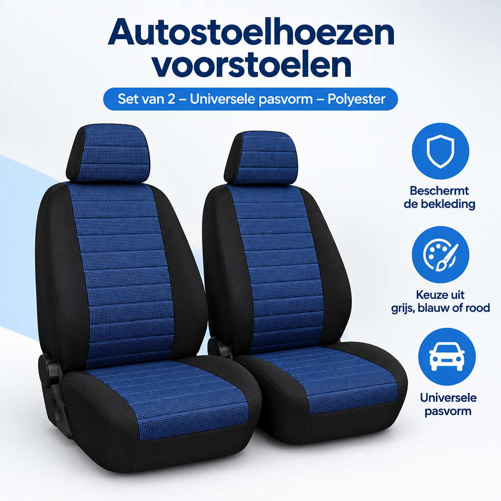 Overzicht van autostoelhoezen voorstoelen met de belangrijkste productvoordelen