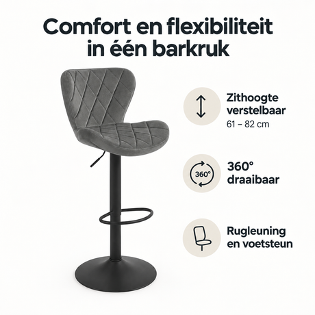 Belangrijkste voordelen en eigenschappen van barkruk met rugleuning